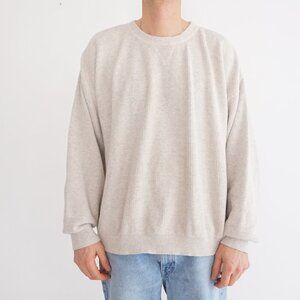 Vintage Eddie Bauer Beige Cotton Textured Ribbed 100% Cotton Ribbed Sweater XL